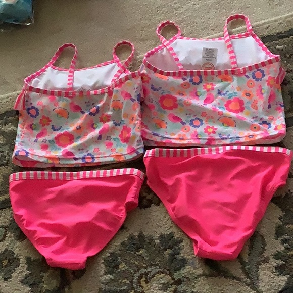 Wonder nation tankinis 3T & 4T pink floral stretchy great condition l price - Picture 4 of 7
